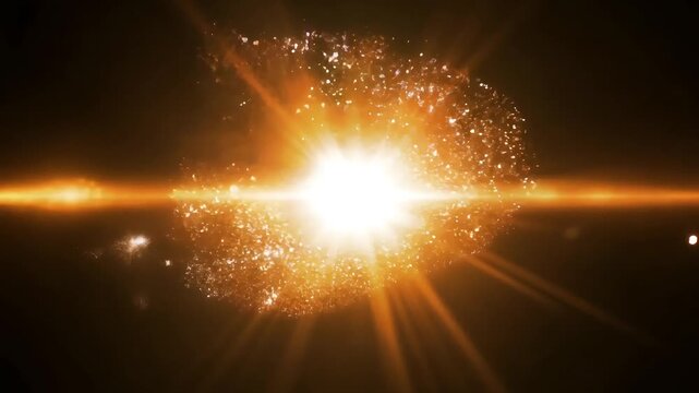 Beautiful sun flare lighting on a black background