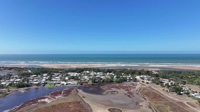 Aerial footage of Alva Beach Queensland Australia
