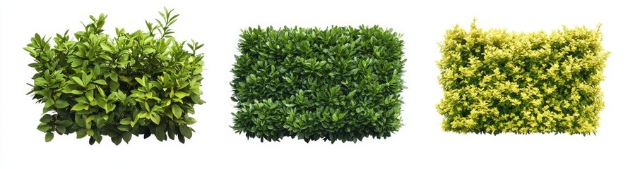 Obraz premium The foliage of a tropical foliage plant bush is isolated on a transparent background with green leaves