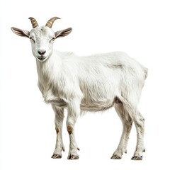 Isolated goat portrait on transparent background cutout.