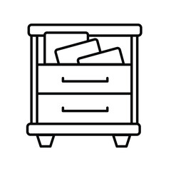 drawer line icon with white background vector stock illustration