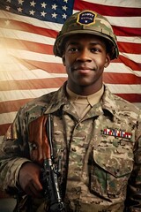 Happy Veterans Day with American flags as well as the awesome background