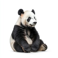 Obraz premium Several giant pandas on transparent backgrounds, cutout PNG files.