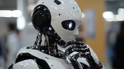 Fototapeta premium Thoughtful Robot, Artificial Intelligence