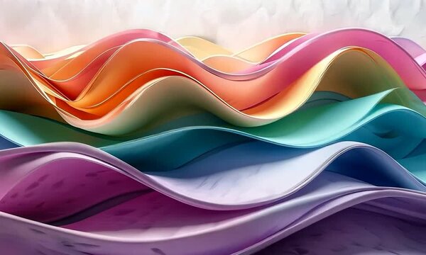 Vibrant layers of paper ripple and flow, showcasing a stunning array of colors that harmonize beautifully in this captivating display of creativity