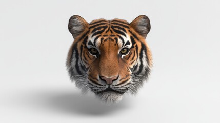 Obraz premium Tiger face close up isolated on white