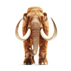 Obraz premium Isolated white background of a big mammoth portrait