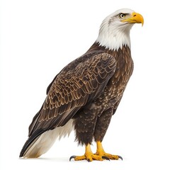 Obraz premium Isolated, transparent American bald eagle on white background