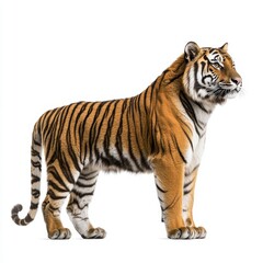 Fototapeta premium Sumatran tiger portrait isolated on transparent background