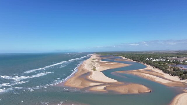 Aerial footage of Alva Beach Queensland Australia