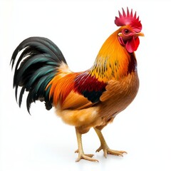 Fototapeta premium Transparent background with a chicken portrait