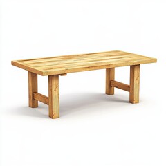 Fototapeta premium White table with a wooden top isolated on a transparent background