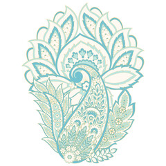 Paisley vector isolated pattern. Floral Vintage illustration