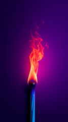 Match burning creative illustration