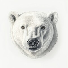 Obraz premium Close up of a polar bear face isolated on a white background