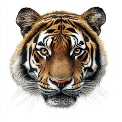 Fototapeta premium Head shot of a Bengal tiger isolated on a transparent background (PNG)