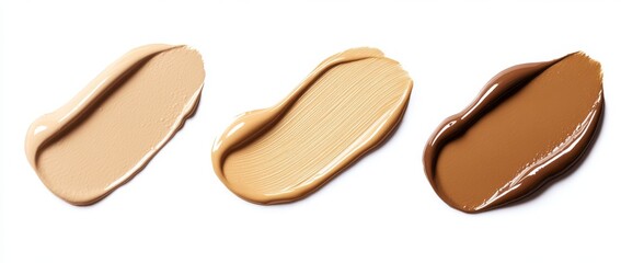 Samples of liquid foundation, isolated on a transparent background