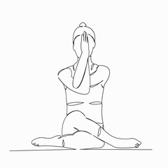 One continuous single drawn line art doodle yoga, exercise, pose, female, people, asana. isolated image hand-drawn contour on a white background