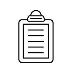 clipboard line icon with white background vector stock illustration