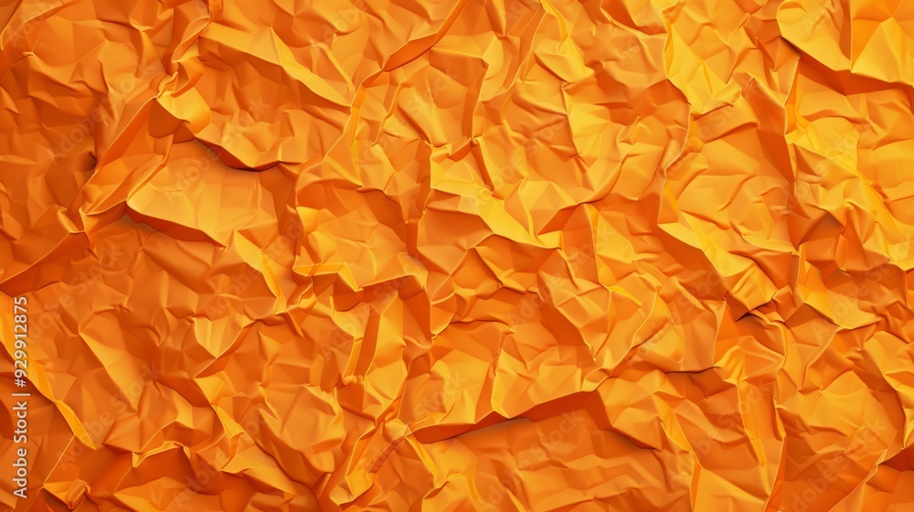 Poster the vibrant crumpled orange paper showcases a unique and textured design perfect for various artisti