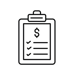 checklist line icon with white background vector stock illustration