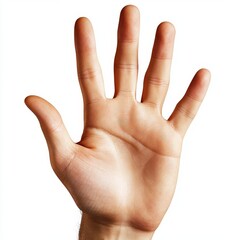 Detailed illustration of an open palm or hand of a female on a transparent background