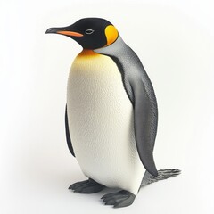 Fototapeta premium A penguin standing on a white background, cut out transparently