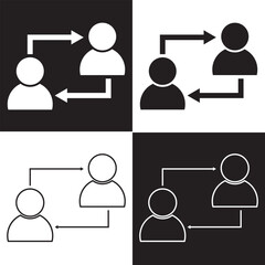 User exchange line and solid icon. Vector illustration. EPS 10