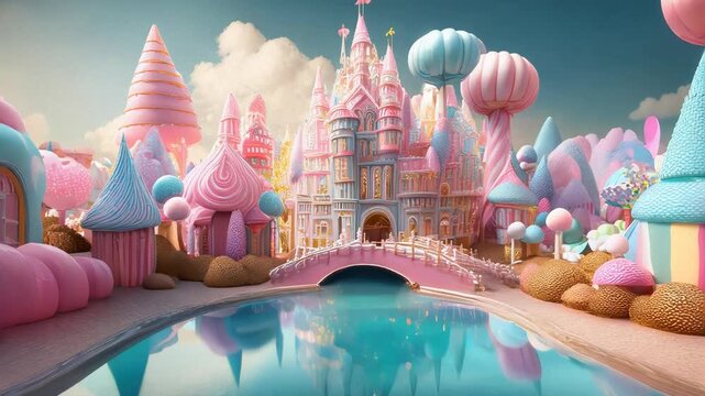 Journey Through the Whimsical Candy Kingdom in Dreamlike Pastel Hues