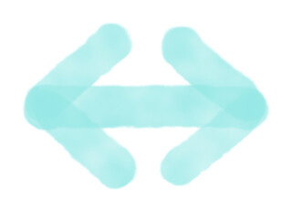 両方指す水彩風の矢印（水色）