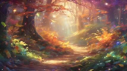 Naklejka premium Rainbow Forest 