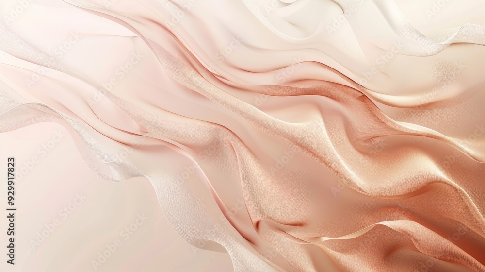 Poster soft gradients of rose gold and cream create a smooth, flowing texture that evokes tranquility and e