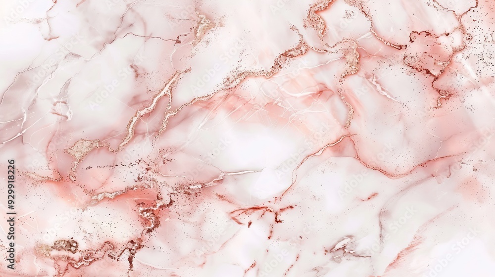 Poster a soft pink marble surface features elegant swirls of delicate rose gold, creating a luxurious and s