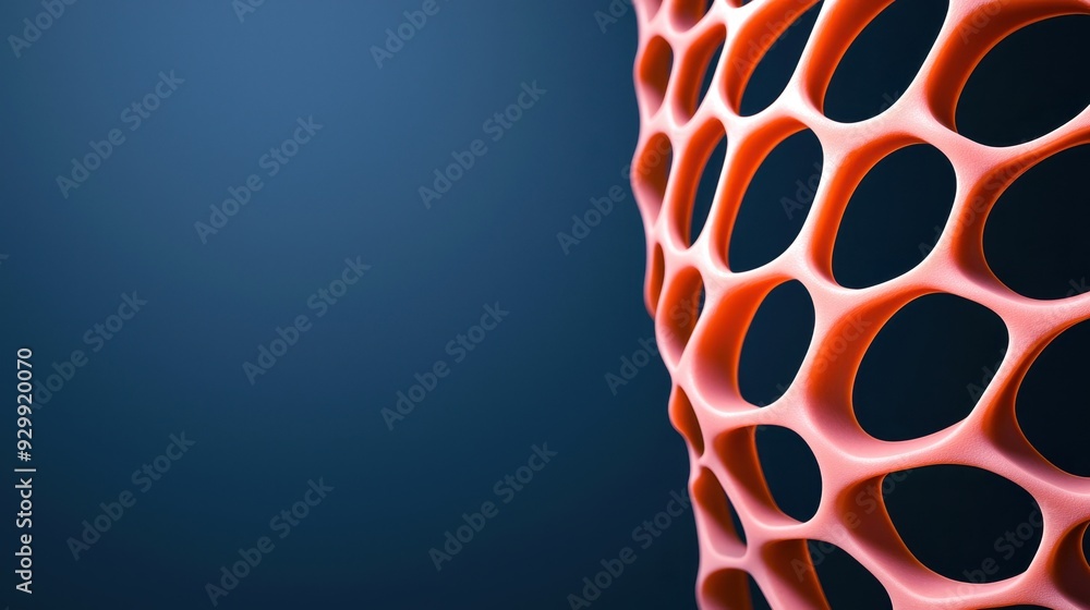 Poster close-up of a textured structure with a unique network pattern, blending art and science in vivid co