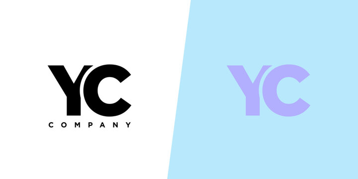 Letter Y and C, YC logo design template. Minimal monogram initial based logotype.