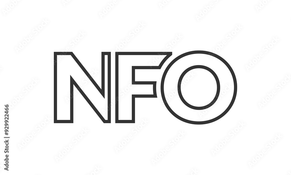 Fototapete nfo logo design template with strong and modern bold text. initial based vector logotype featuring s