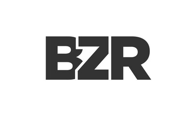 BZR logo design template with strong and modern bold text. Initial based vector logotype featuring simple and minimal typography. Trendy company identity.