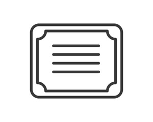 Quality certificate icon. Graduation degree diploma of university, college, school, other education training or course. Achievement or award document badge.