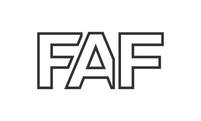 Fototapeta premium FAF logo design template with strong and modern bold text. Initial based vector logotype featuring simple and minimal typography. Trendy company identity.