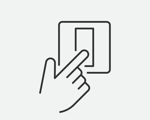 Light dimmer icon line trendy design. Electricity lamp saving energy sign. Black and white flat style.