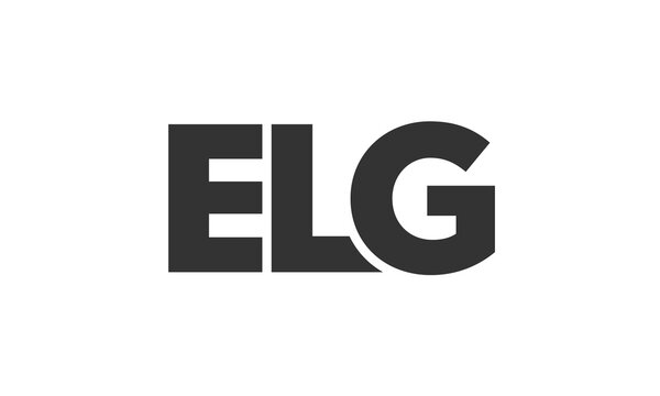 ELG logo design template with strong and modern bold text. Initial based vector logotype featuring simple and minimal typography. Trendy company identity.