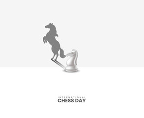 International Chess Day, Chess king with pawn, Chess tournament, creative Chess Day concept, vector illustration