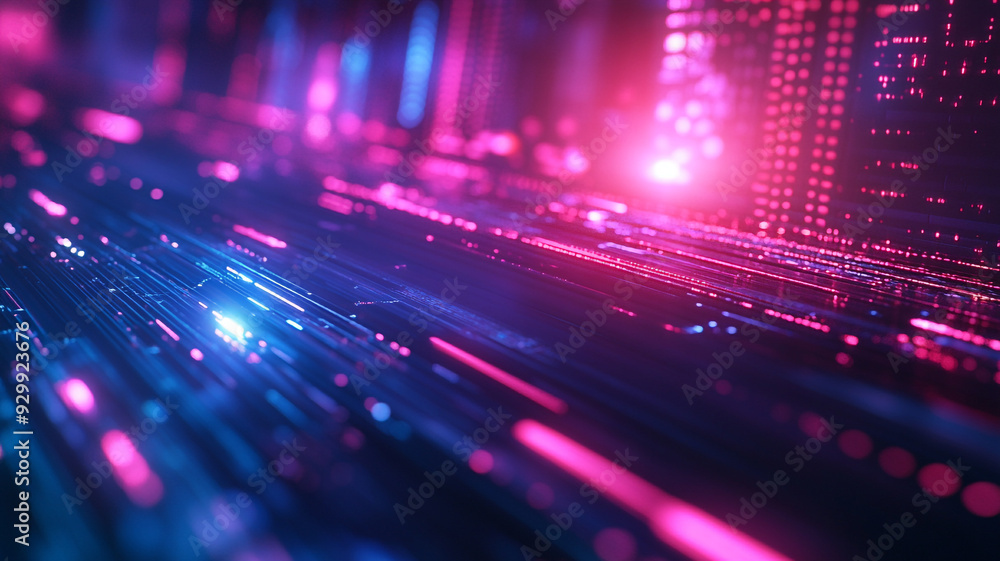 Aufkleber vibrant abstract digital lines representing technology and innovation in a futuristic setting