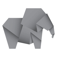 Fototapeta premium Elephant origami. Abstract elephant origami logo design. Animal origami. Paper origami. Vector illustration