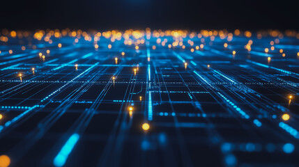 Abstract business connection of lines from nodes It is connected to endless nodes and represents the innovation of communication in the network.