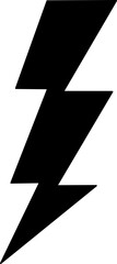 Lightning icon. Silhouette style. Bolt sign.