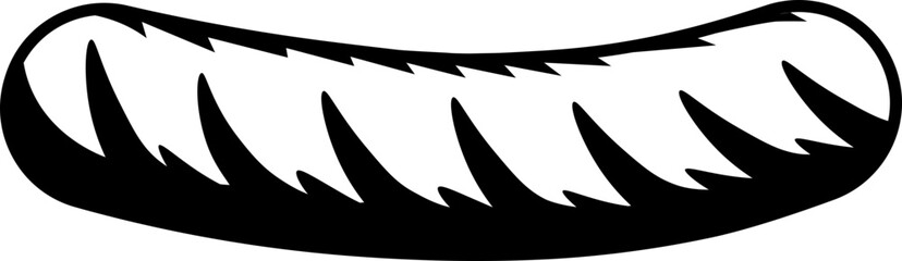 Sausage icon. Barbecue symbol. Silhouette style.