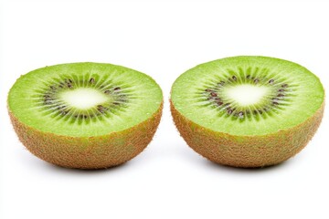 Fototapeta premium Kiwi fruit slice isolated on transparent background