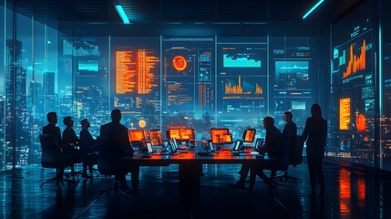 A business team in a boardroom