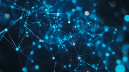 Obraz premium Abstract business connection of lines from nodes It is connected to endless nodes and represents the innovation of communication in the network.